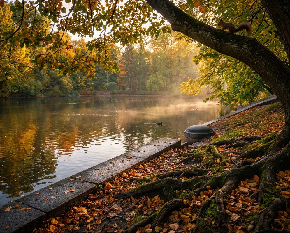 Берег в осеннем парке - Лилия 