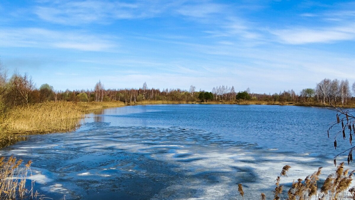 Остатки льда на водоёме. - Милешкин Владимир Алексеевич Остатки льда на водоёме. - Милешкин Владимир Алексеевич