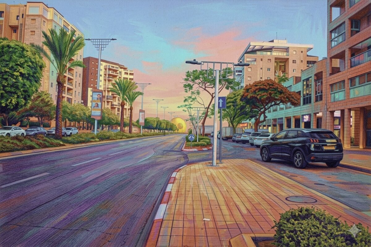 Утро в Ашдоде зарисовка - ujgcvbif 