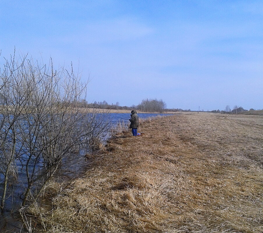 Рыбак на озере. - сергей ермошкин