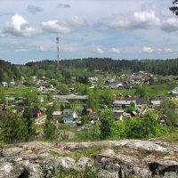 Вид с горы Линнамяки (на северо-восток) на Куркиёки :: Александр Ильчевский 