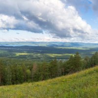 На горе Лысая. Вид на озеро Тургояк (панорама) :: Алексей Трухин