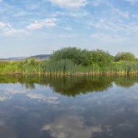 Летнее утро на реке Миасс (панорама). :: Алексей Трухин