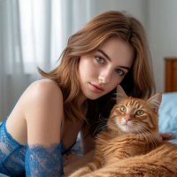 Девушка с котом :: Сергей Кочнев