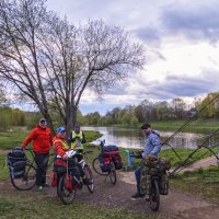 Подъехали к Москве-реке :: Сергей Цветков Подъехали к Москве-реке :: Сергей Цветков