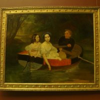 Портрет автора и баронессы Е.Н. Меллер-Закомельской с дочерью Марией в лодке / 1849 :: zavitok *