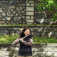 Уличный музыкант в курортном парке :: Gen 