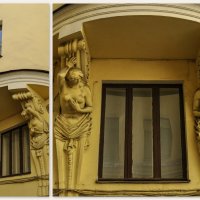 Кариатида и атлант во дворе Доходного дома Прохорова :: Татьяна Машошина