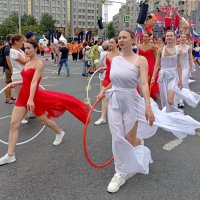 Гимнастки и ветер :: Александр Чеботарь Гимнастки и ветер :: Александр Чеботарь