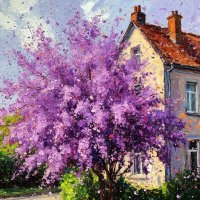 Интерьерная картина "Сирень у дома" :: дмитрий мякин Интерьерная картина "Сирень у дома" :: дмитрий мякин