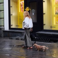 Променад с питомцем. :: Татьяна Помогалова Променад с питомцем. :: Татьяна Помогалова