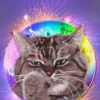 Кисуля и салют. :: Ольга Данилова