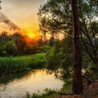 Вечер на Северском Донце :: Игорь Сарапулов Вечер на Северском Донце :: Игорь Сарапулов