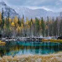 Снежок на Гейзеровом озере лишь подчеркнул его красоту.. :: Алексей Мезенцев