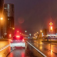 Утром на светофоре :: Валерий Иванович Утром на светофоре :: Валерий Иванович