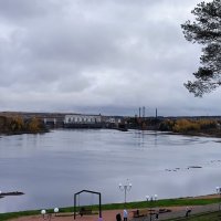 Свирь. Вдалеке - свирская ГЭС. :: Ольга 