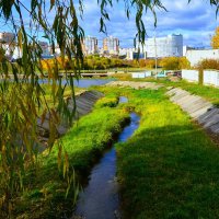 Чебоксары. Речка Трусиха при впадении в Чебоксарский залив. :: Пётр Чернега