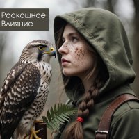 Девушка-рейнджер в лесу с соколом на руке в поисках нечести :: Роскошное Влияние