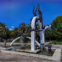 Купание орла в фонтане :: AZ east3