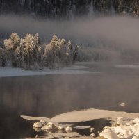 Утро на зимней реке :: елена беликова Утро на зимней реке :: елена беликова