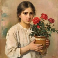 Девушка с горшком роз. :: СЕРГЕЙ ФИЛОЧКИН