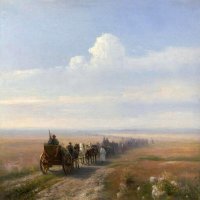 Обоз в степи. :: СЕРГЕЙ ФИЛОЧКИН