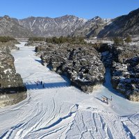 Тельдекпеньский порог,Ороктойский мост :: Валерий Медведев Тельдекпеньский порог,Ороктойский мост :: Валерий Медведев