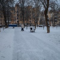 Девушка с коляской на прогулке :: Александр Синдерёв