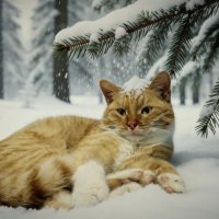 Осторожно Васька- "снег в башка попадет совсем плохо будет" :: Мариша 