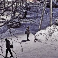 Февраль..Раннее утро в нашем дворе! :: Владимир 