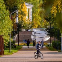 Ухта. Осень в парке КиО. Впереди - Старый Город - район с красивейшей архитектурой :: Николай Зиновьев