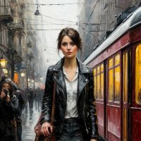 Она сказала: "не скучай", садясь в невидимый трамвай. :: Георгий Пичугин