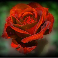 Красная роза  в каплях дождя :: Наталья ***