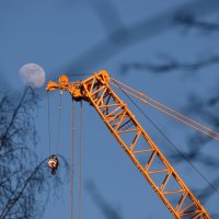 Кран-жираф тянется к луне. :: Наталья Вязигина