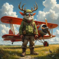 Леший и биплан. :: Михаил Елочкин