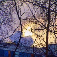 Апрель...Морозный закат и дым из котельной! :: Владимир 