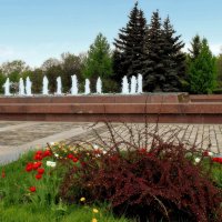 На Поклонной горе запустили фонтаны, в память тех, кто погиб под российским орлом... :: Татьяна Помогалова