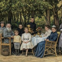 Лев Николаевич Толстой с семьей в Ясной Поляне.1892г :: ujgcvbif 