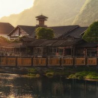 Деревня встречает вечернее солнце.. :: Лилия . Деревня встречает вечернее солнце.. :: Лилия .