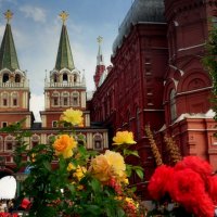 Манежная площадь в цветах.