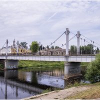 ПЕШЕХОДНЫЙ МОСТ ЧЕРЕЗ РЕКУ ТВЕРЦА В ТОРЖКЕ :: Сергей Поникаров ПЕШЕХОДНЫЙ МОСТ ЧЕРЕЗ РЕКУ ТВЕРЦА В ТОРЖКЕ :: Сергей Поникаров